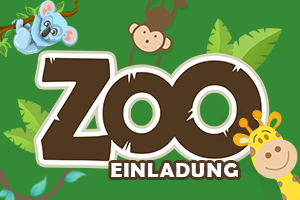 Selbstgemachte Einladungskarten für Zoo-Kindergeburtstag